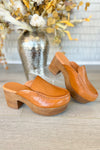 Chocolat Blu Gemm Cognac Leather Closed Toe Clog