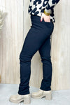 Black Pull On Straight Leg Pant