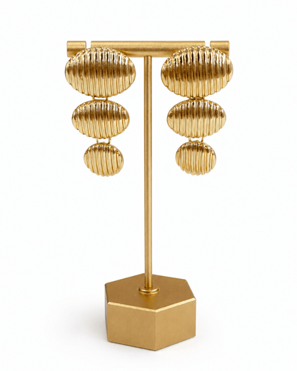 Slim oval drop earrings in polished gold