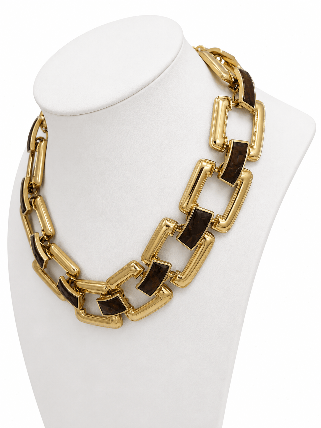 Linked Chunky Trapezoid Necklace - Lavish Boutique09-JEWELRY