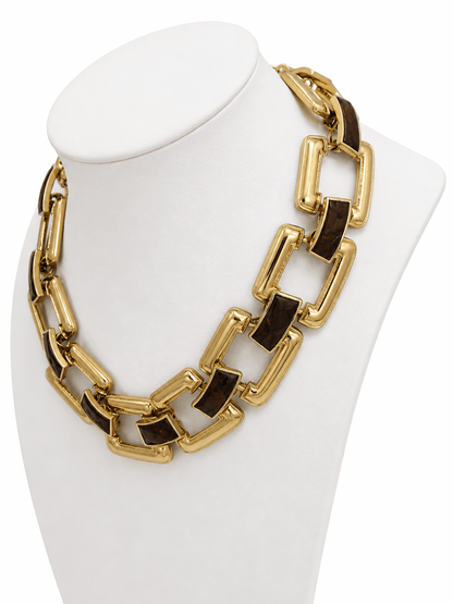 Linked Chunky Trapezoid Necklace - Lavish Boutique09-JEWELRY