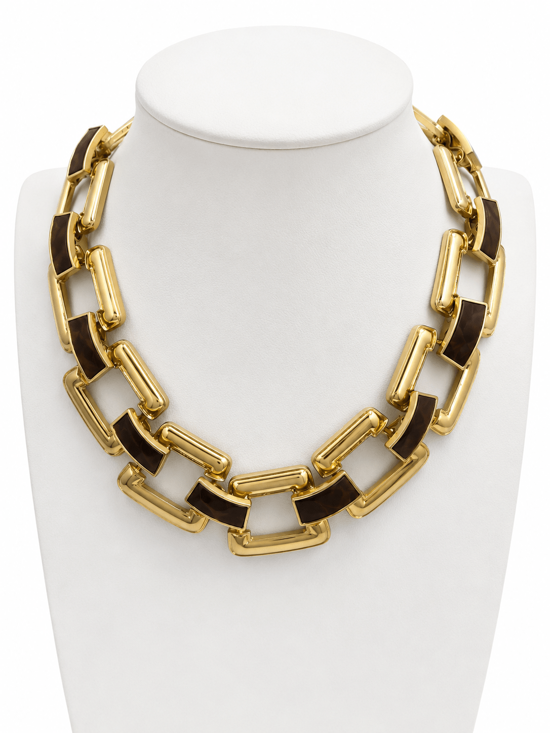 Linked Chunky Trapezoid Necklace - Lavish Boutique09-JEWELRY