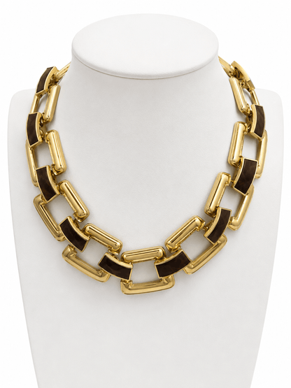 Linked Chunky Trapezoid Necklace - Lavish Boutique09-JEWELRY