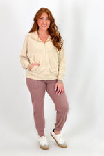 Beige Half-Zip Pullover