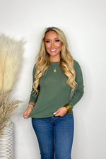 Spruce Long Sleeve Basic Rib Knit Top