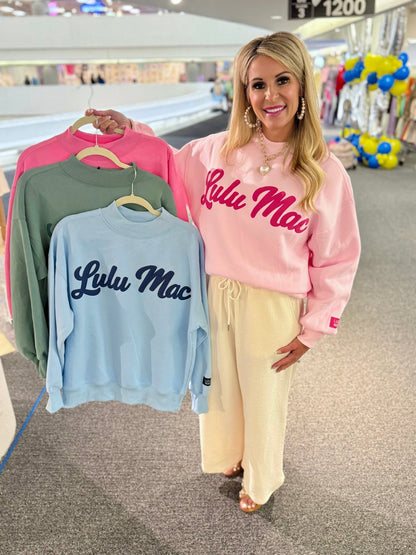 Lulumac Script Mockneck Sweatshirt (PRE-ORDER) - Lavish Boutique01-TOPS