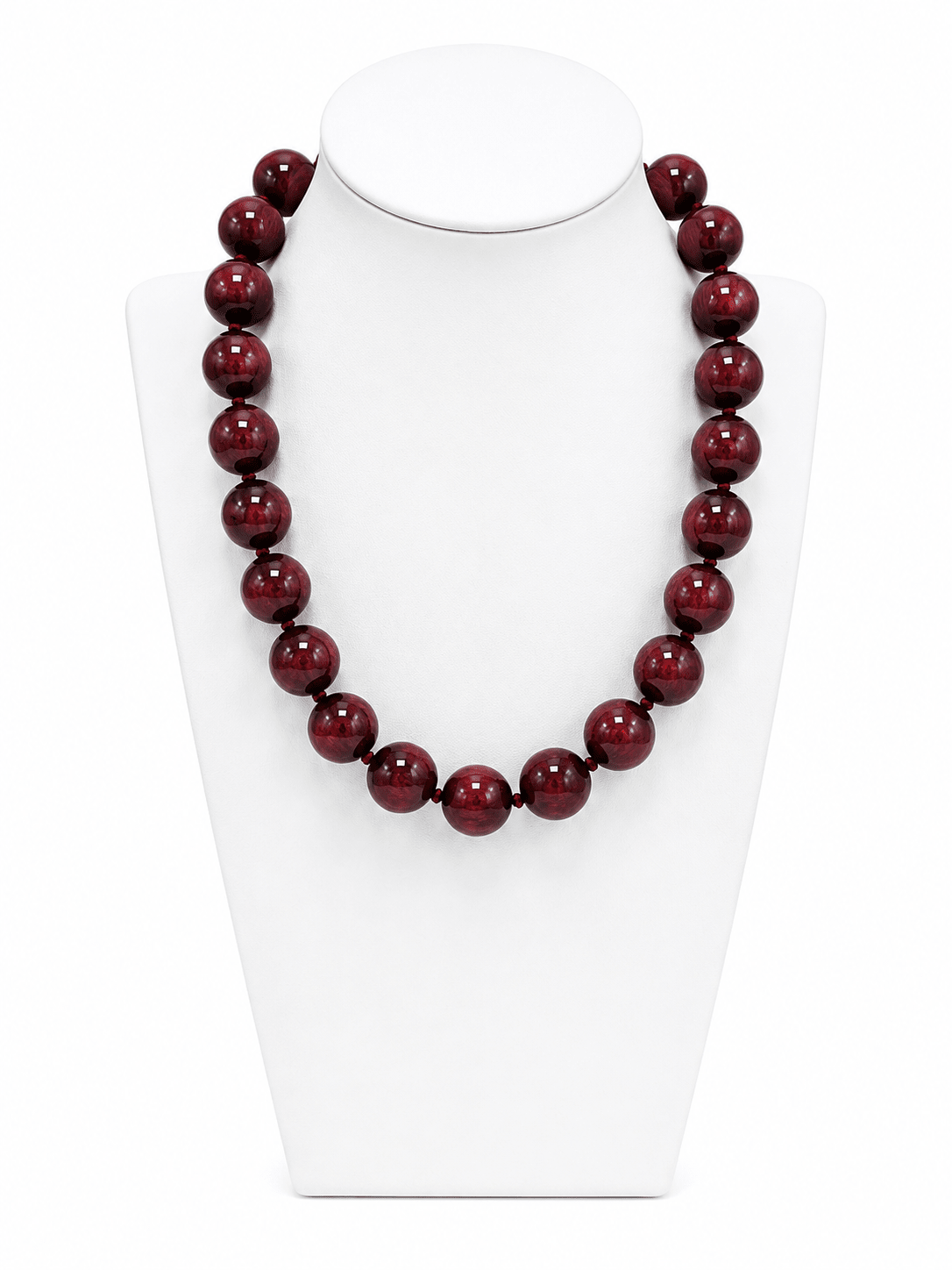 Marbled beaded necklace with gold-tone accents