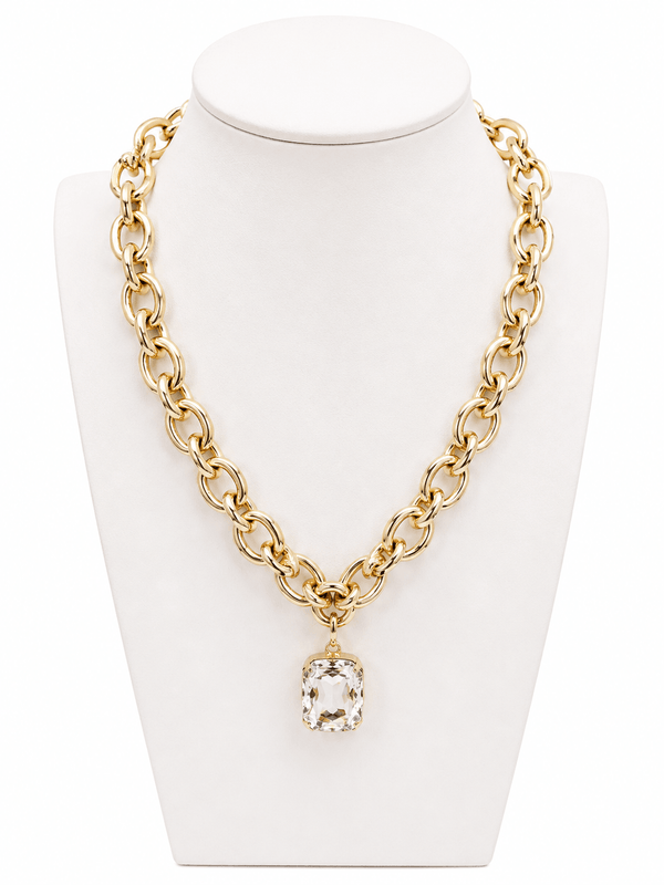 Luxe Radiance Gemstone Chain Necklace - Lavish Boutique09-JEWELRY