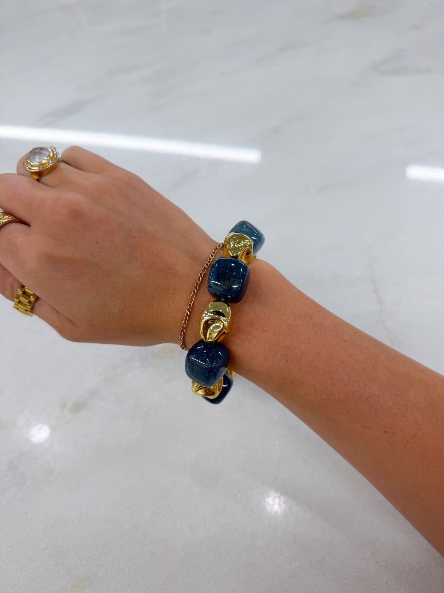 Stacking bead bracelet with varied beads
