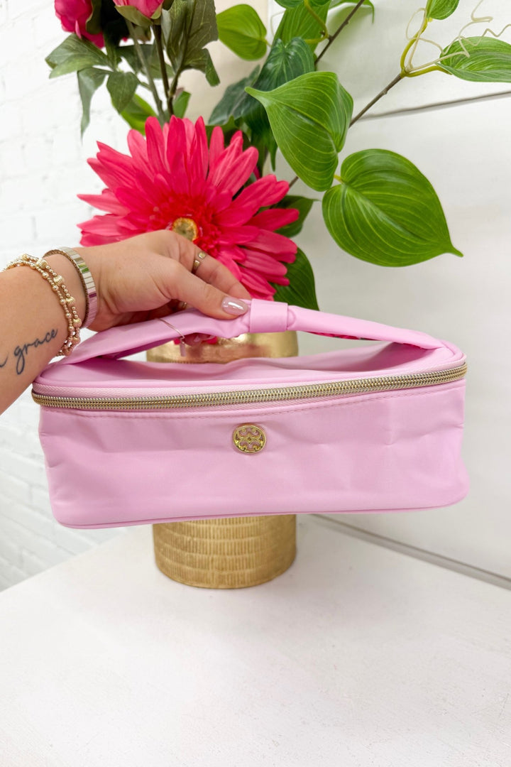 Make Me Blush cosmetic pouch in a blush colorway