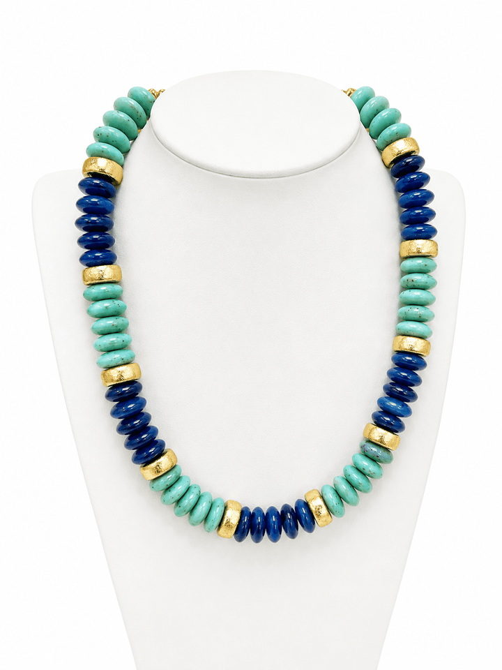 Marble Rondelle Bead Necklace - Lavish Boutique09-JEWELRY