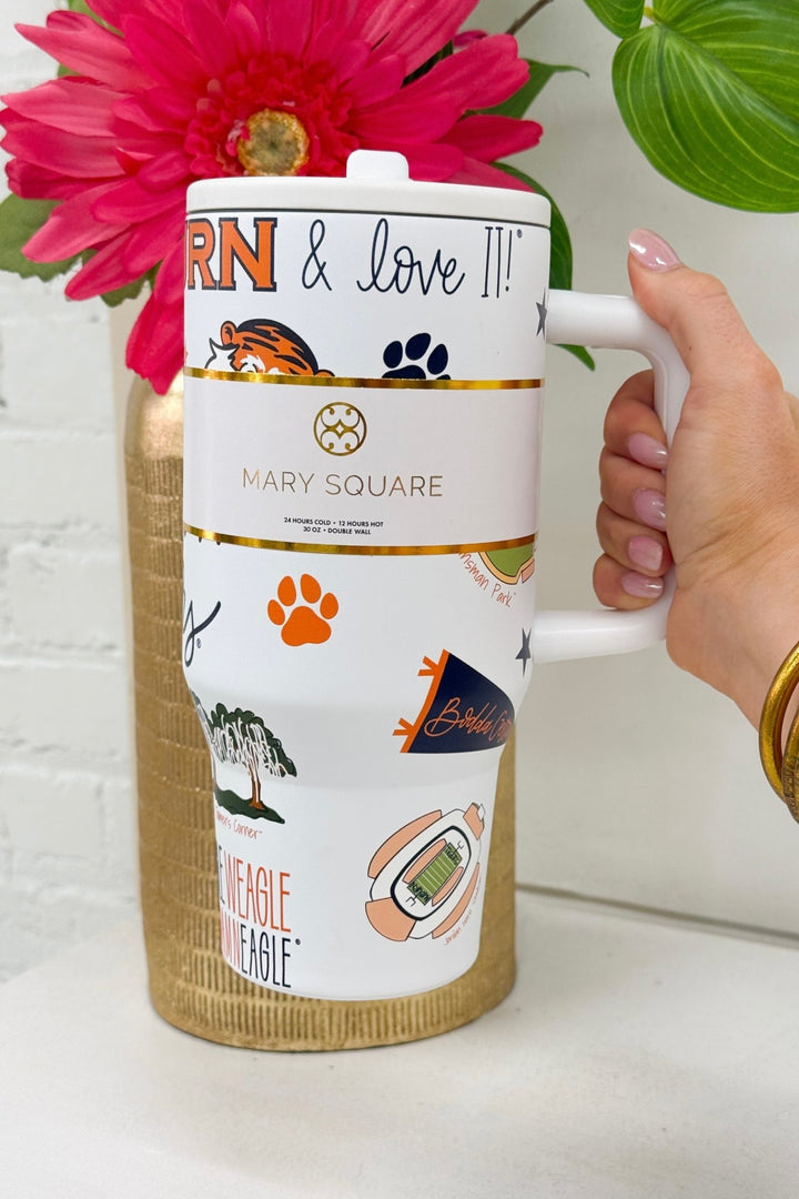 Mary Square To Go Tumbler 30oz Auburn Tigers - Lavish Boutique11-GIFTS