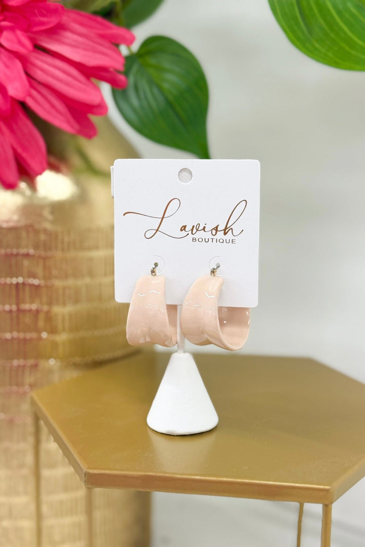 Mauve wide hoop earrings