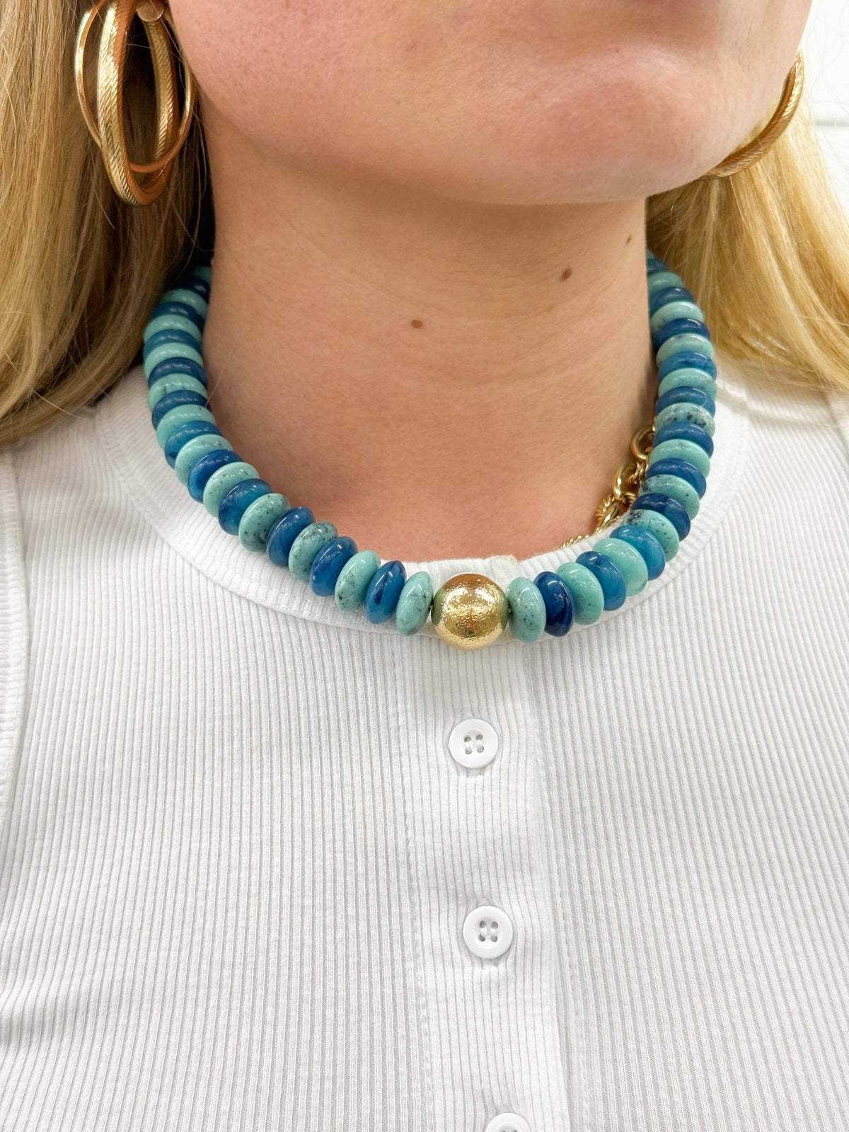 Metal Ball & Bead Necklace - Lavish Boutique09-JEWELRY