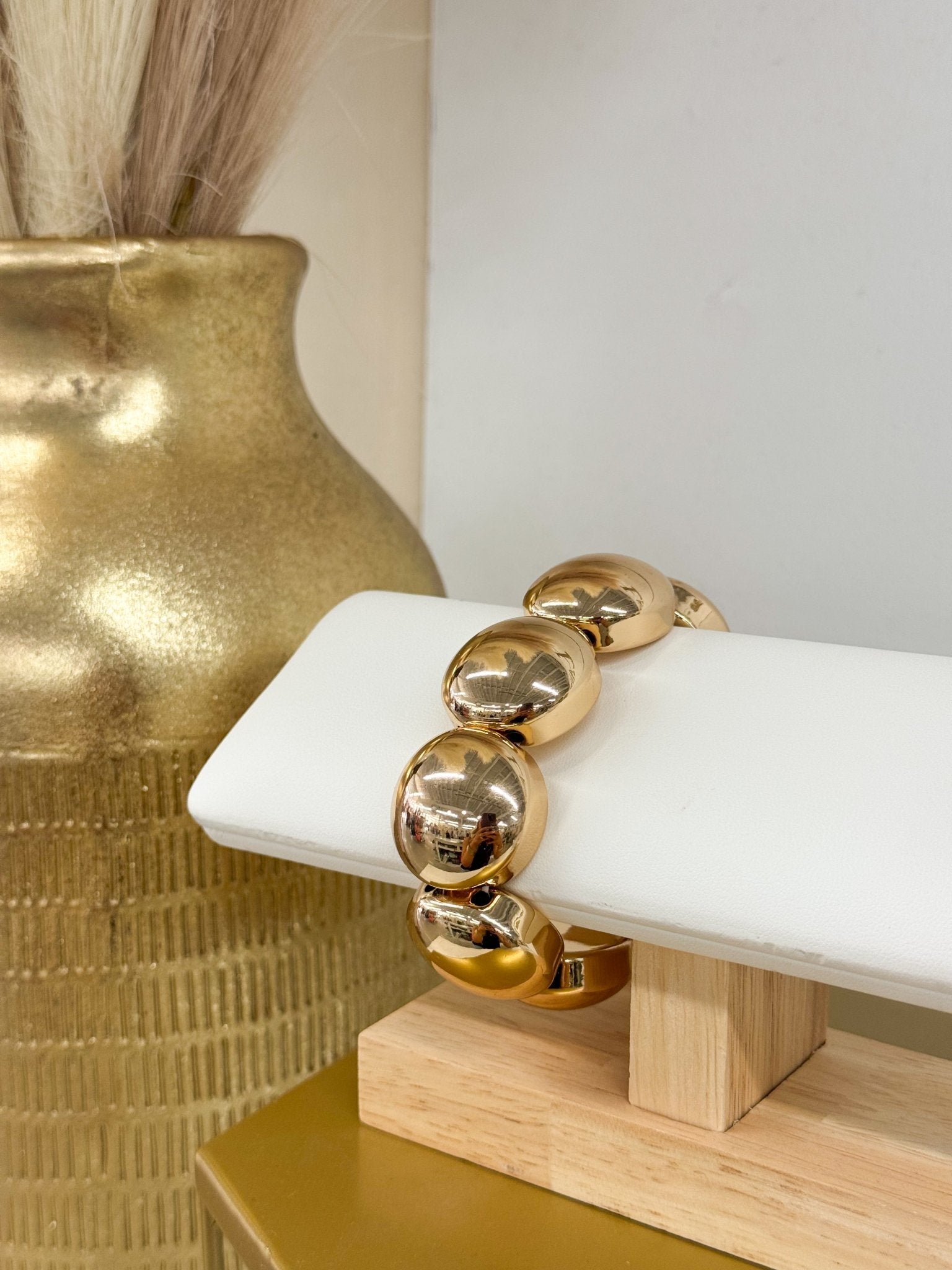 Metal Ball Stretch Bracelet - Lavish Boutique09-JEWELRY