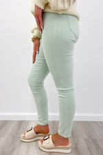 Mint Green Mid Rise Crop Skinny