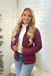 Burgundy Puffer Jacket