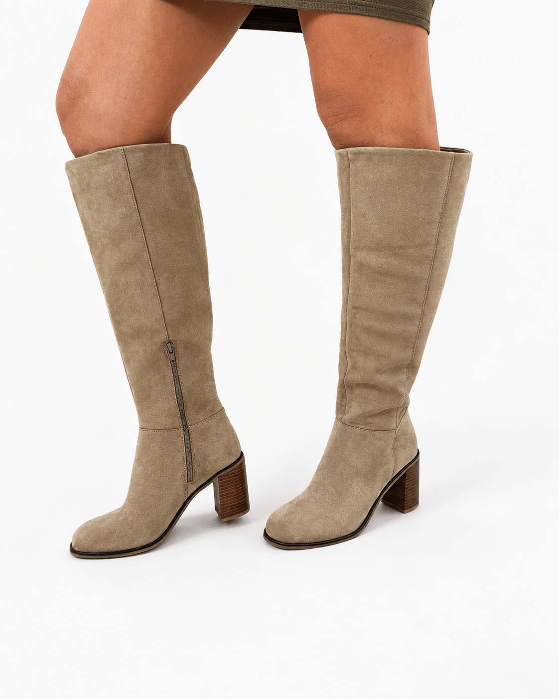 Suede ankle boot in maple with a pointed toe
