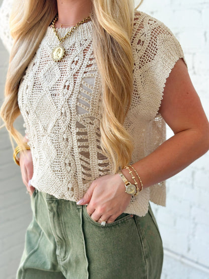 Mittoshop Cropped Knit Sweater Top - Lavish Boutique01-TOPS