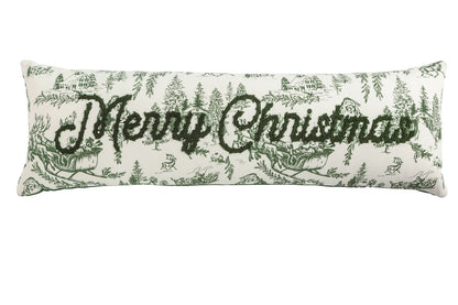 MudPie Merry Christmas Toile Long Pillow - Lavish Boutique11-GIFTS