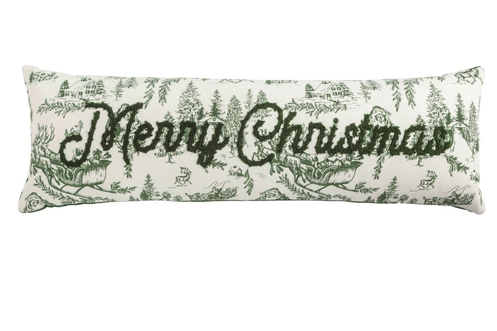 MudPie Merry Christmas Toile Long Pillow - Lavish Boutique11-GIFTS