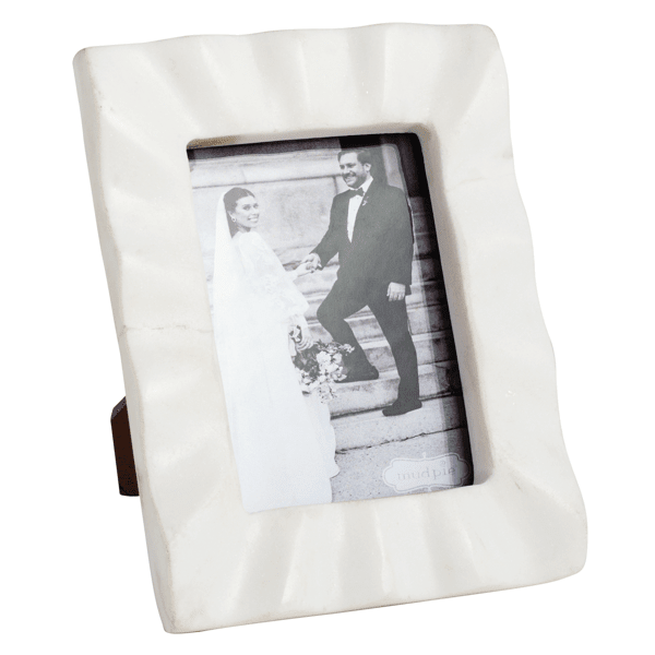 MudPie Rectangle Ruffle Marble Frame - Lavish Boutique 310 Home - Gift