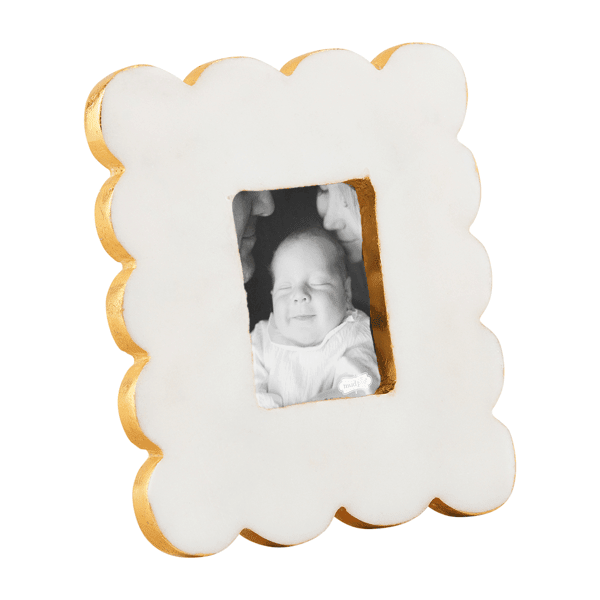MudPie Rectangle Scallop Marble Frame - Lavish Boutique 310 Home - Gift