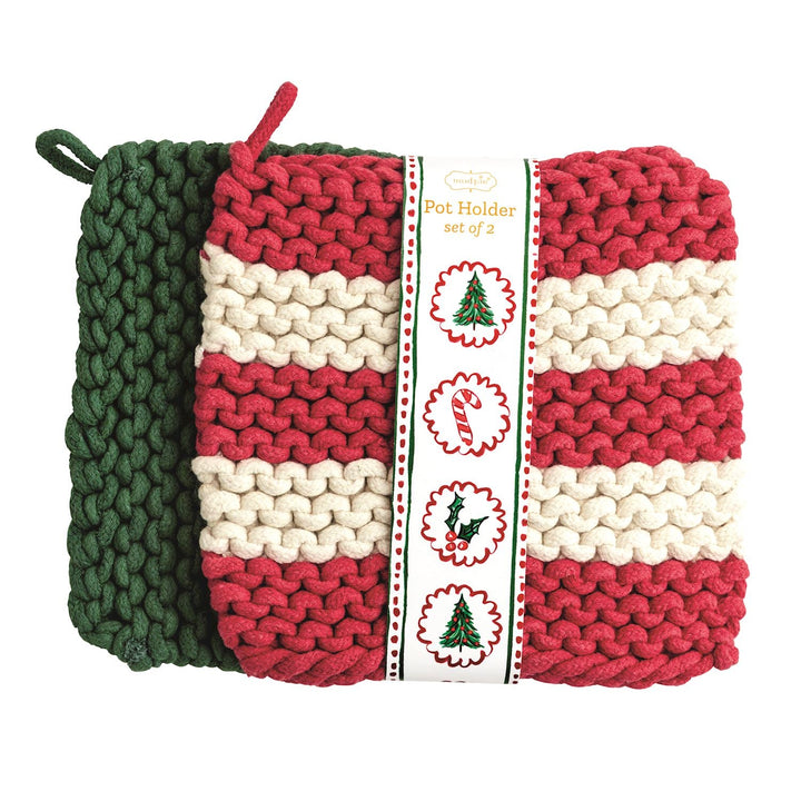 MudPie Red Stripe Pot Holder Set - Lavish Boutique11-GIFTS