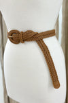 Camel Braided Faux Leather Belt