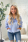 Baby Blue Long Sleeve Quarter Zip Top