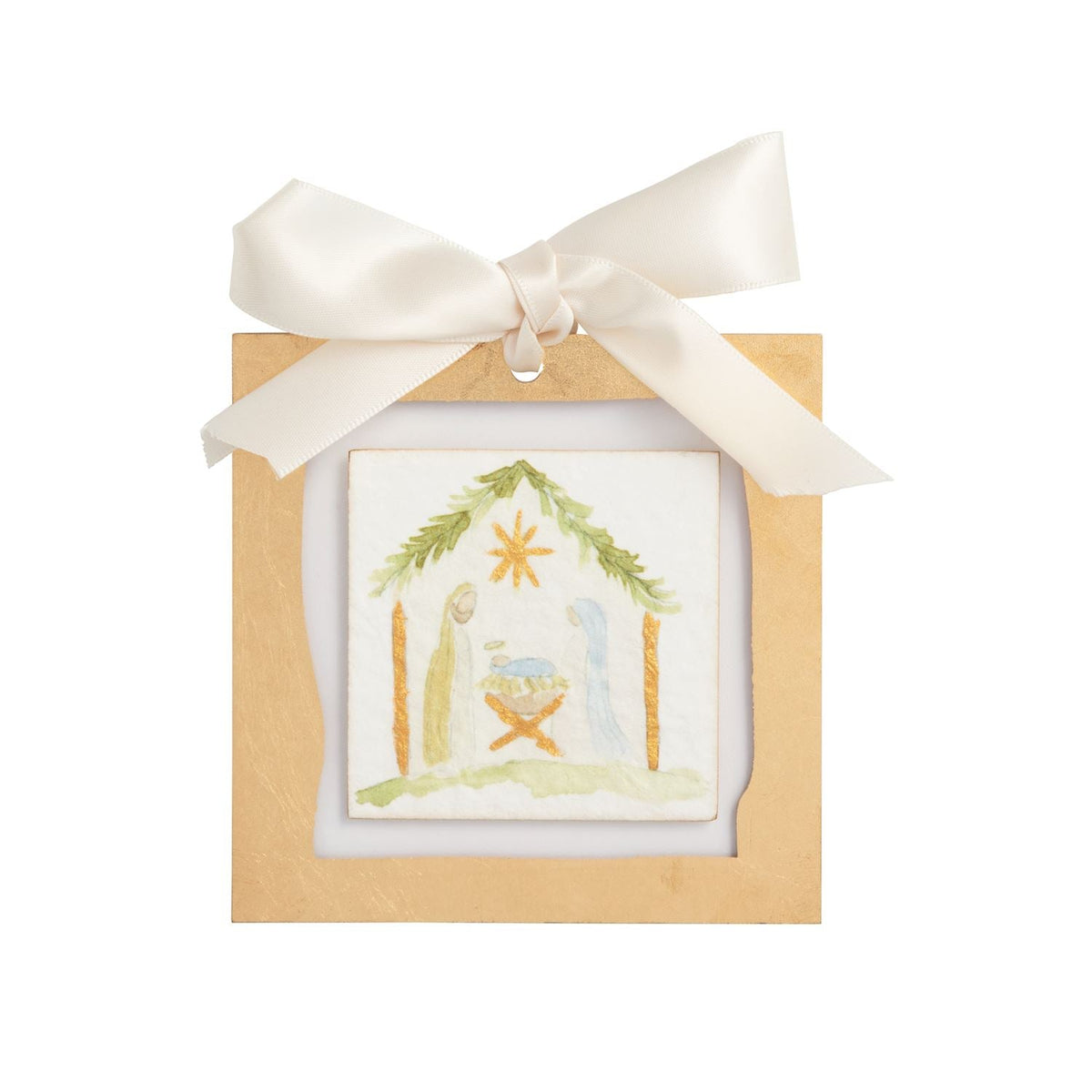 Nativity Gold Ornament, Watercolor Nativity Scene - Lavish Boutique11-GIFTS