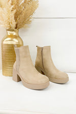 Wheat Suede Slip On Bootie