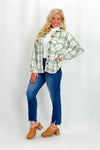 Sage Button Up Plaid Shacket