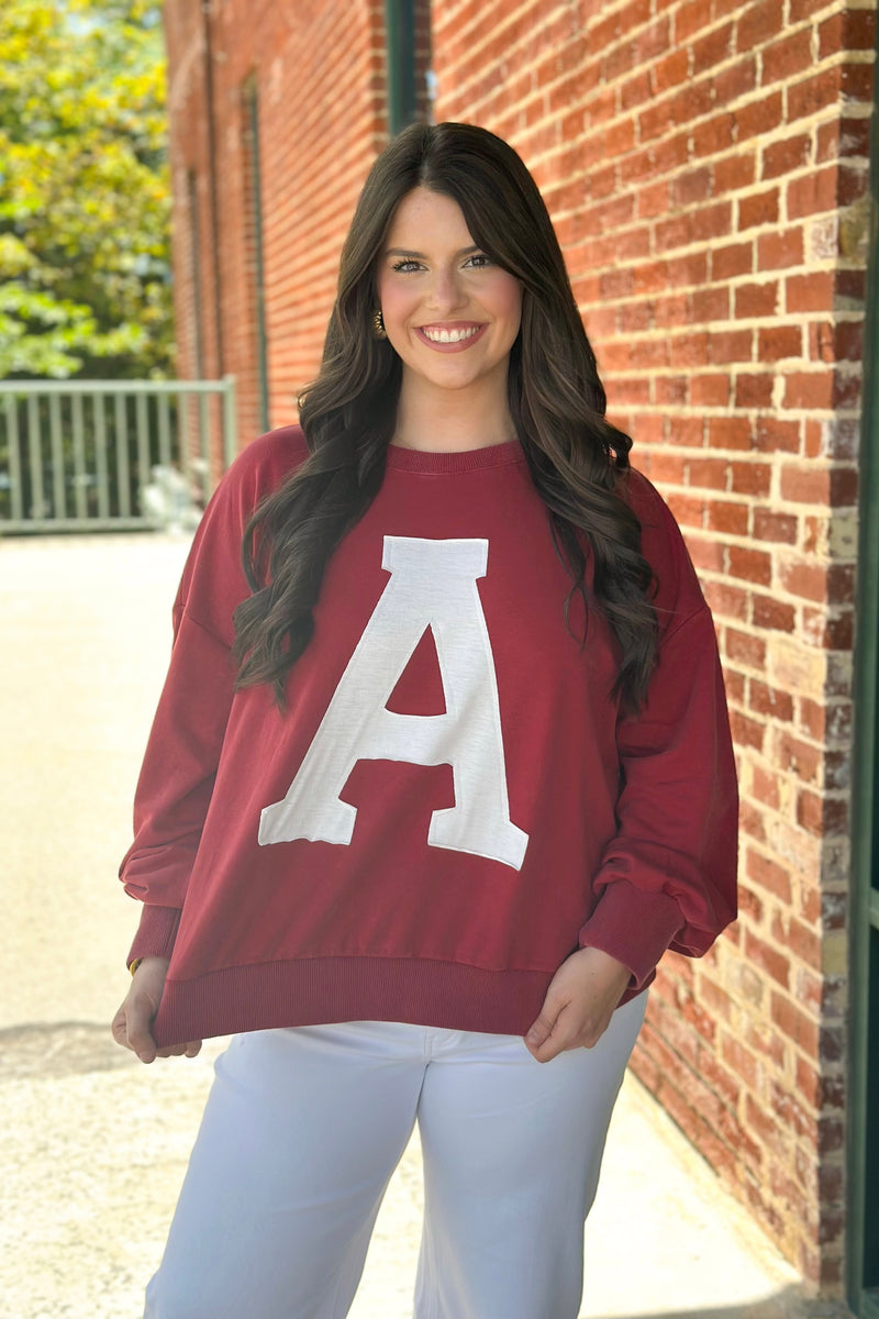 Washed Red Long Sleeve Gameday Sweatshirt