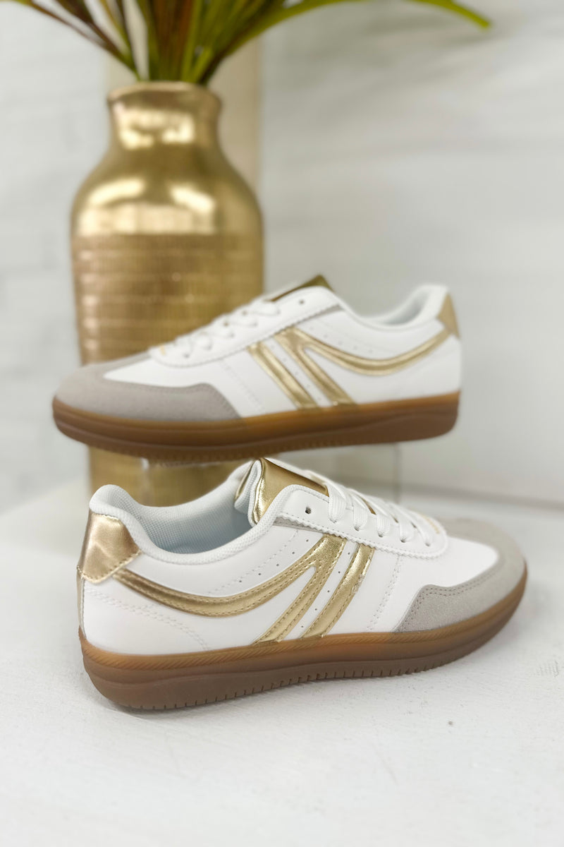 Gold Combo Trim Detail Sneakers