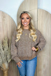 Brown Round Neck Sweater Top