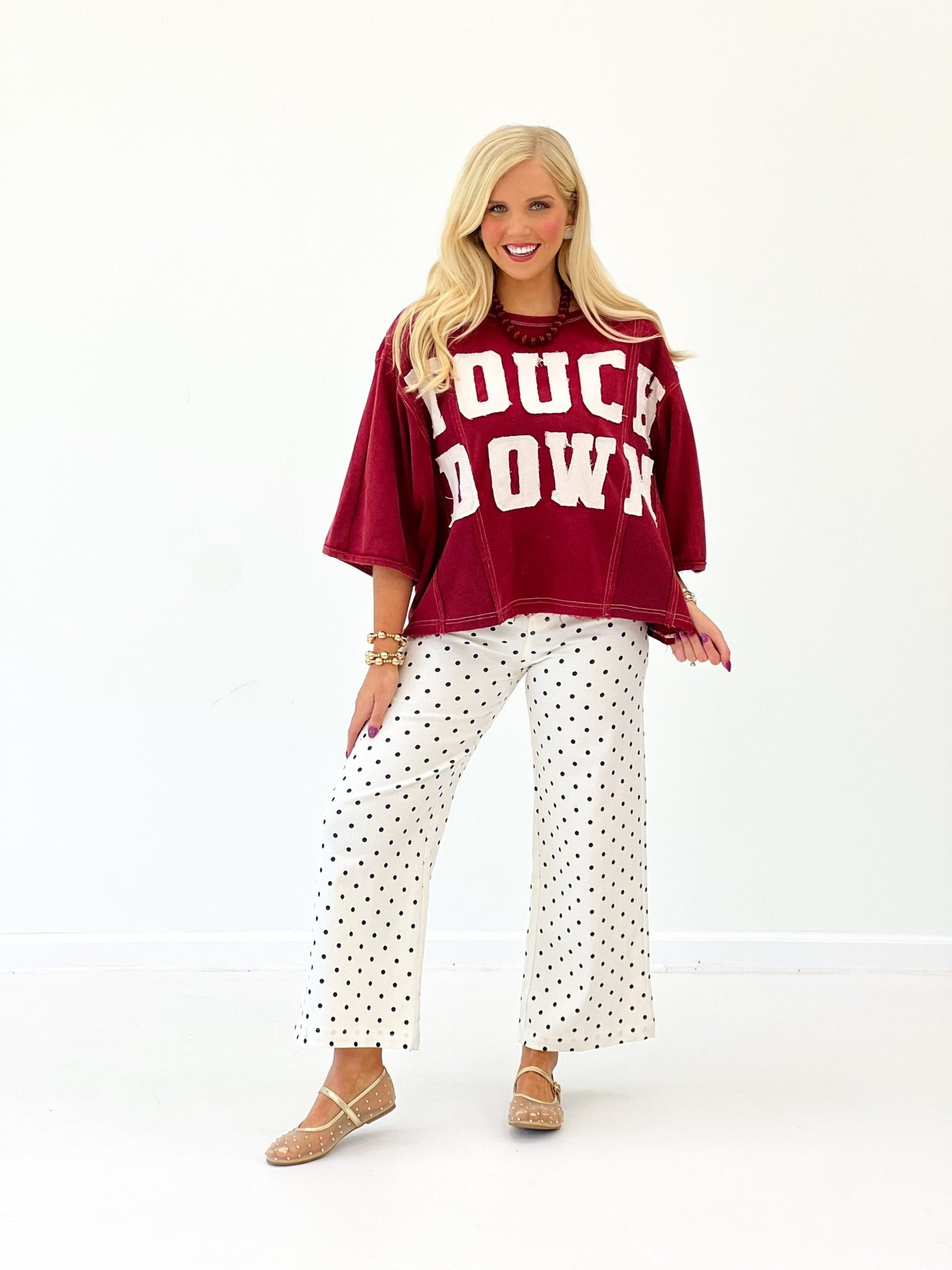 Short sleeve pullover sweatshirt with dropped shoulders