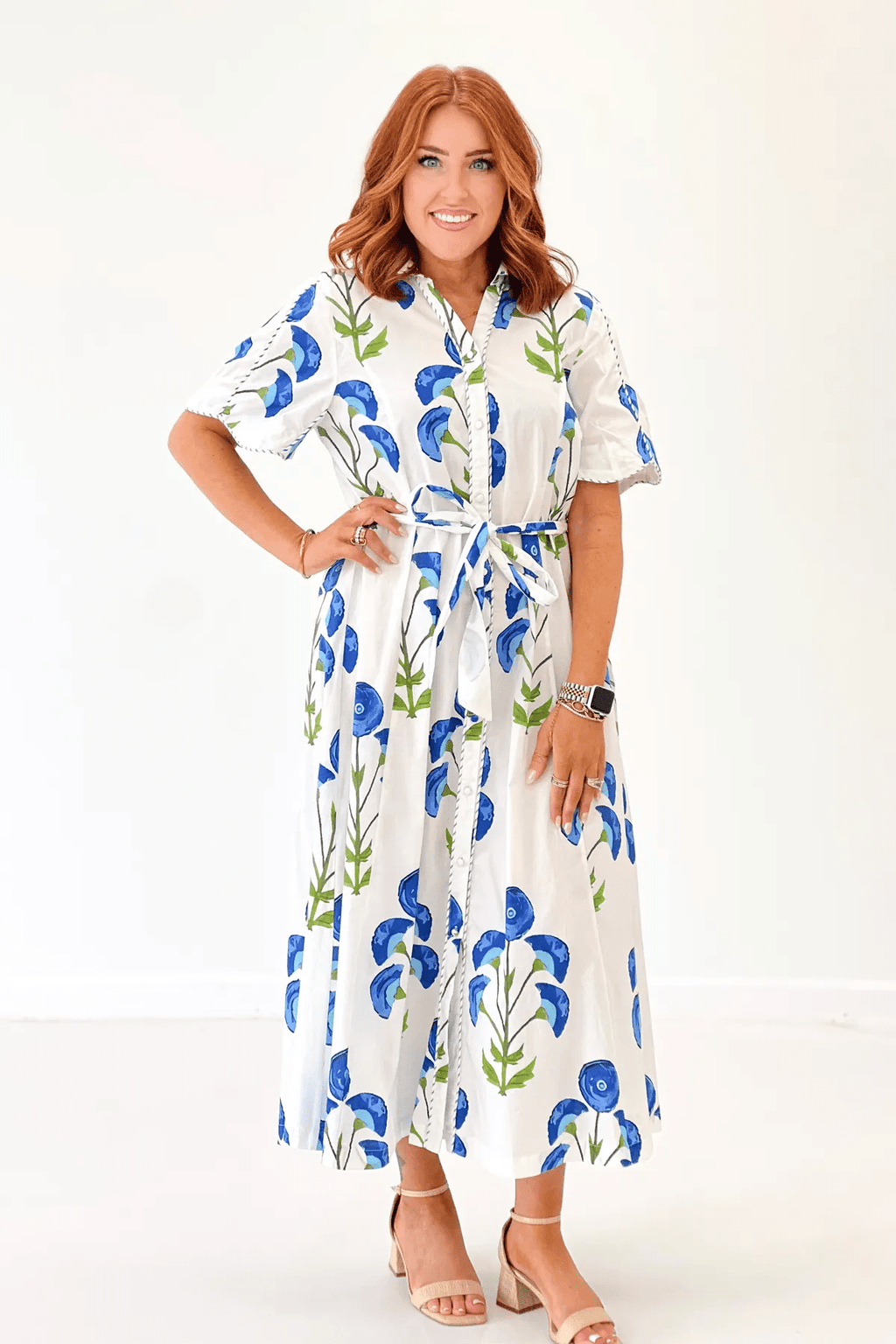 button up midi dress Off White Floral Print Dress*FINAL SALE* White Velvet Dress - length dress breathes Italian prom-ball-gown-dresses Color:Pearl Pink