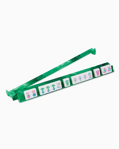 Agate print rack and pusher for mahjong