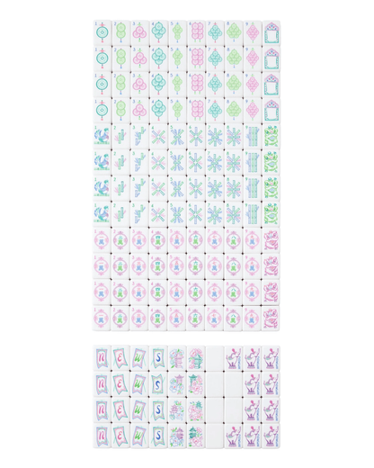 Set of mahjong tiles with Amara artwork