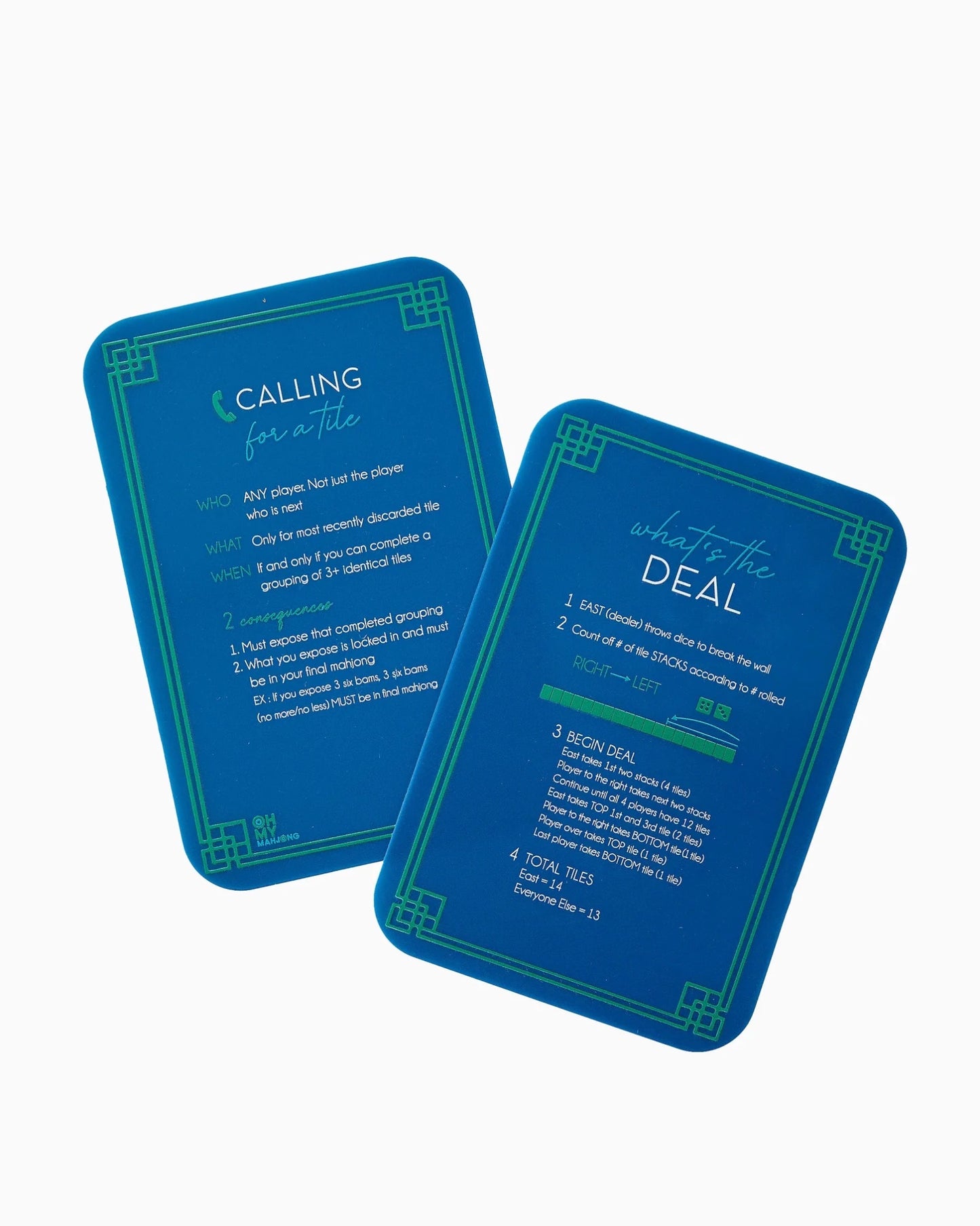 Pair of blue mahjong tile shufflers