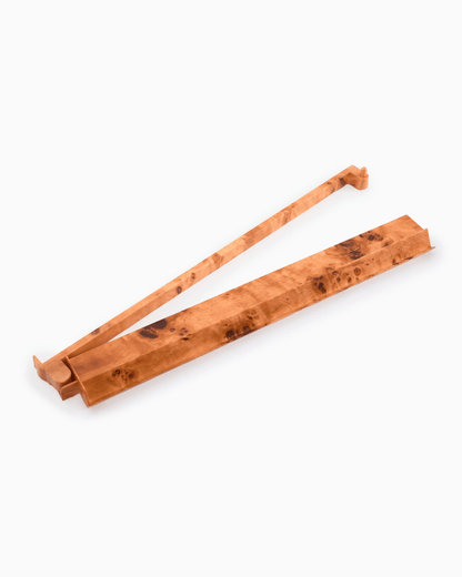 Set of mahjong racks and pushers in a burl design