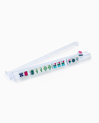 Clear acrylic mahjong rack and pusher set