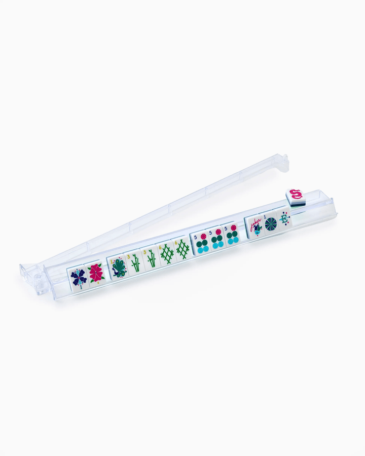 Clear acrylic mahjong rack and pusher set
