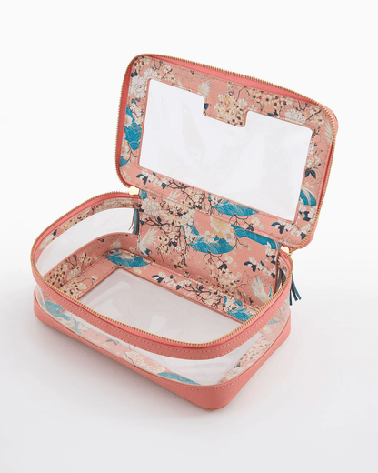 Mahjong tile storage bag in coral