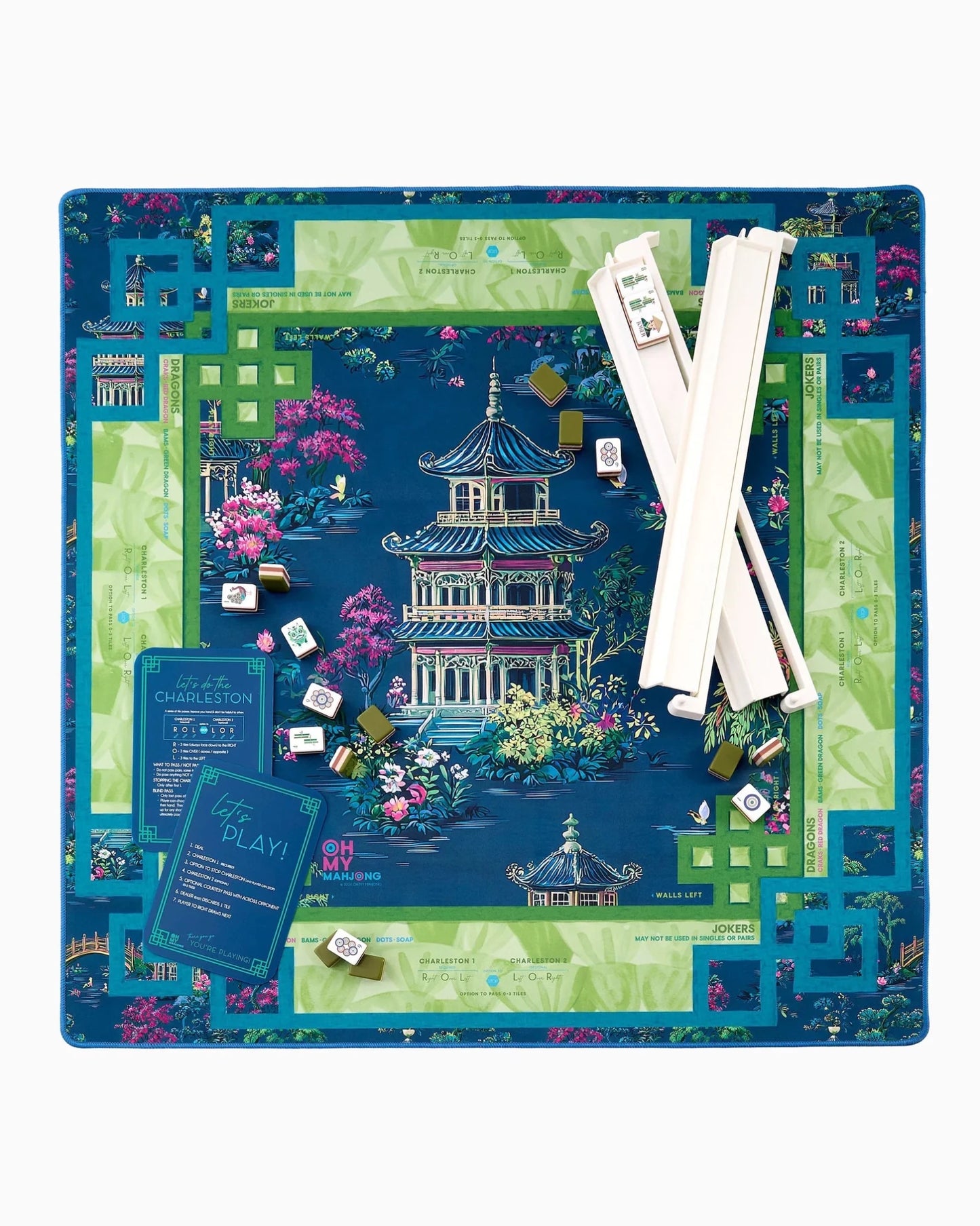 Elysium print mahjong mat with its carrying tube