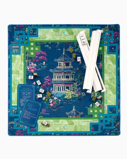 Elysium print mahjong mat with its carrying tube