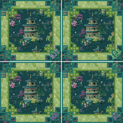 Patterned Elysium mahjong table mat that rolls into a tube