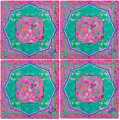 Enchanted patterned game mat rolled into a tube