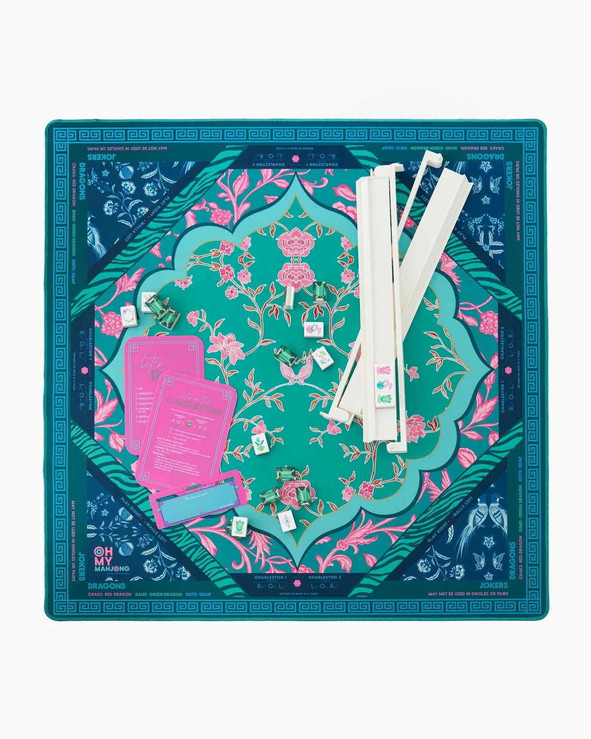 Esme print mahjong mat with its storage tube